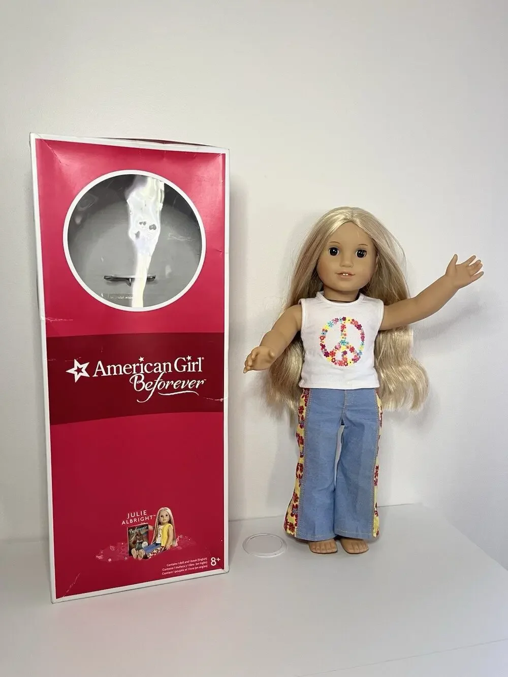 American Girl Retired Julie Albright Doll In Box EUC! Hippie Flower Child Boho